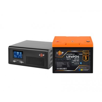 Комплект резервного живлення LogicPower ДБЖ 600W + літієва (LiFePO4) батарея 1280Wh Комплект резервного живлення LogicPower ДБЖ 600W + літієва (LiFePO4) батарея 1280Wh
