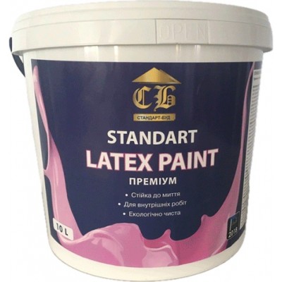 Краска водно-дисперсионная акриловая латексная  STANDART LATEX PAINT 5 л Краска водно-дисперсионная акриловая латексная  STANDART LATEX PAINT 5 л
