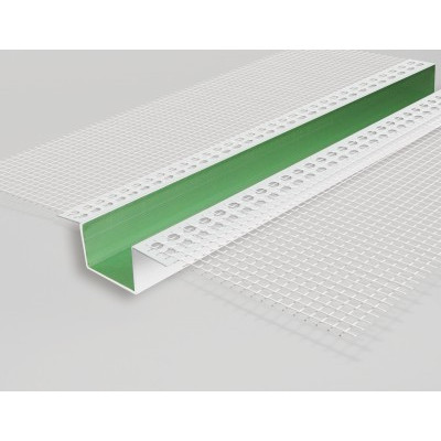 Профиль ПВХ рустовочный с сеткой Н-3/2см 3м Профиль ПВХ рустовочный с сеткой Н-3/2см 3м