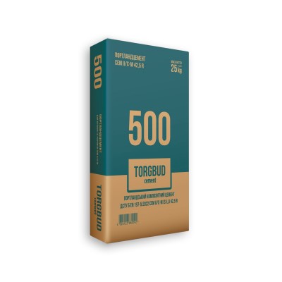 Цемент TORGBUD 500/ CEM II/C-M (S-LL) 42.5 R/ 25 kg Цемент TORGBUD 500/ CEM II/C-M (S-LL) 42.5 R/ 25 kg